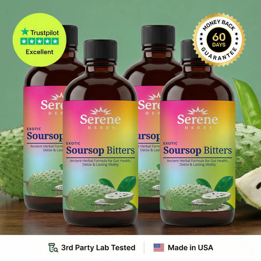 Serene Herbs Soursop Bitters for Gut Cleanse Detox 32 fI oz