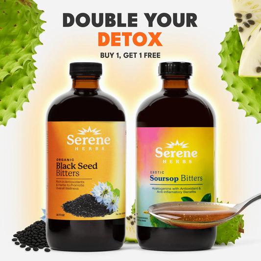 Serene Herbs Soursop Bitters & Black Seed Combo Pack — Supporting Digestive Health – 32 oz